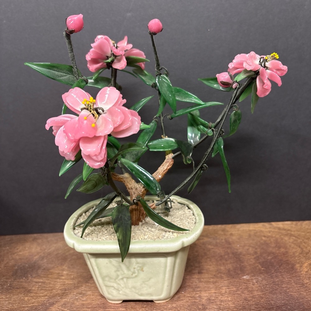Pink Floral Ceramic Bonsai Tree